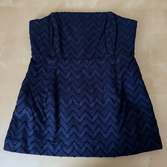 Vineyard Vines Chevron Jacquard Strapless Top - Picture 1 of 9